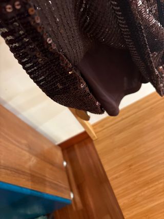 Vestito corto Camomilla paillettes marrone