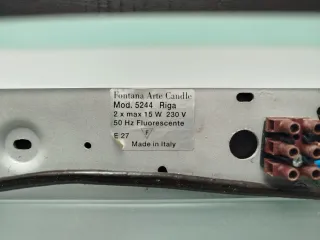 Fontana Arte Applique Mod. 5244 Vetro Metallo