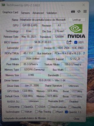 NVIDIA GeForce RTX 3060 12GB HP OEM
