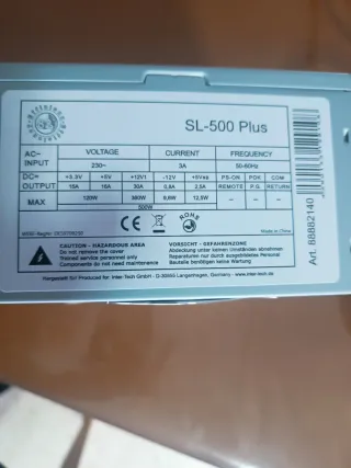 Fuente Alimentación PC Inter-Tech SL-500 Plus 500W