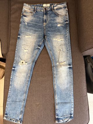 Pantalón Vaquero Roto Azul