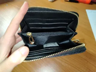 Portafoglio Tinta Unita nero glitter