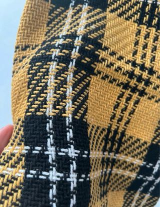 Falda Mango Talla L Tartán Amarillo y Negro