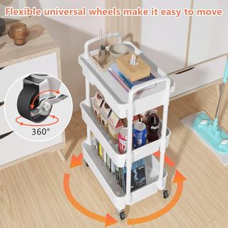 Carrito Auxiliar 3 Niveles con Ruedas