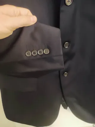 Giacca elegante lana extrafine tg 56, blu scuro