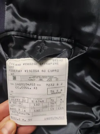 Giacca elegante lana extrafine tg 56, blu scuro