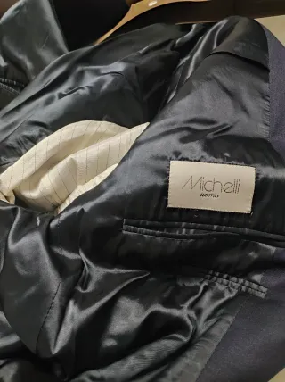 Giacca elegante lana extrafine tg 56, blu scuro