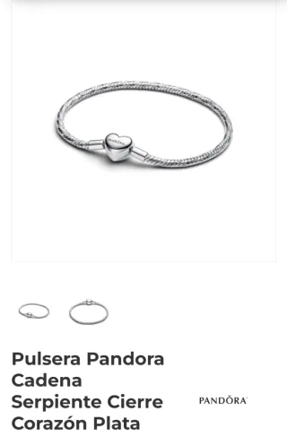 Pulsera Pandora Talla 18 cm.Corazón