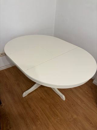 Mesa redonda extensible Ikea Ingatorp blanca