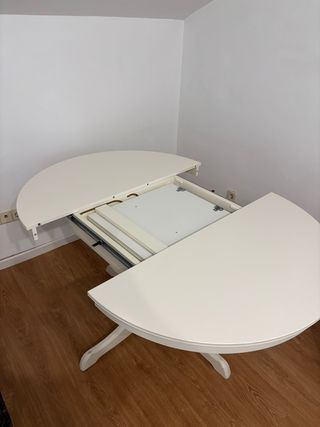Mesa redonda extensible Ikea Ingatorp blanca