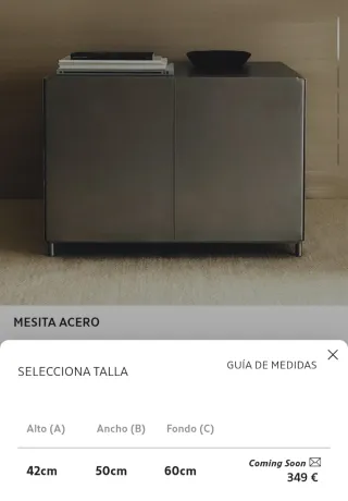 Mesita de acero gris