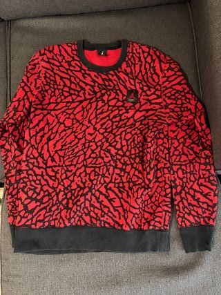 Sudadera Jordan Estampado Elefante Roja