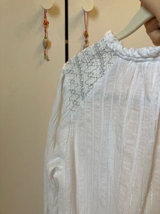 Blusa blanca manga larga