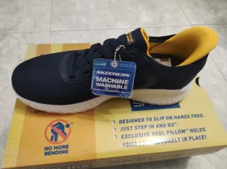 Zapatillas Skechers Slip-ins Azul y Amarillo