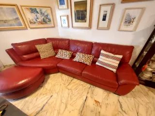 Sofá modular 3.5 plazas piel rojo Natuzzi