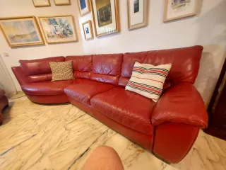 Sofá modular 3.5 plazas piel rojo Natuzzi
