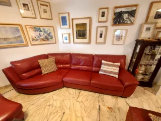 Sofá modular 3.5 plazas piel rojo Natuzzi