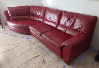 Sofá modular 3.5 plazas piel rojo Natuzzi