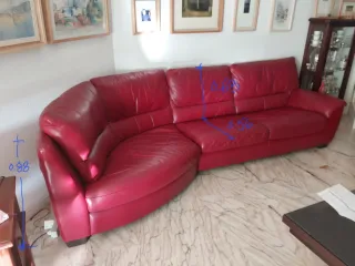 Sofá modular 3.5 plazas piel rojo Natuzzi