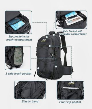 Mochila senderismo 50L negra