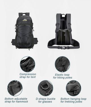 Mochila senderismo 50L negra