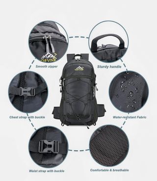 Mochila senderismo 50L negra