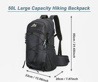 Mochila senderismo 50L negra