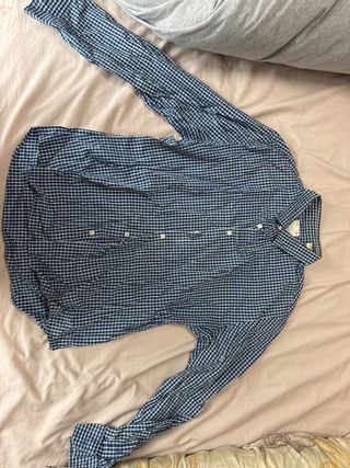 Camisa Dockers Hombre Cuadros Azul y Blanco