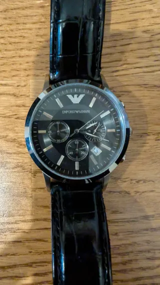 Reloj Emporio Armani Negro y Plateado