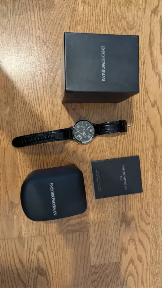 Reloj Emporio Armani Negro y Plateado
