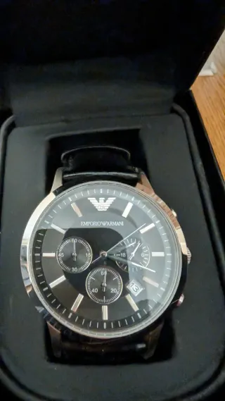 Reloj Emporio Armani Negro y Plateado