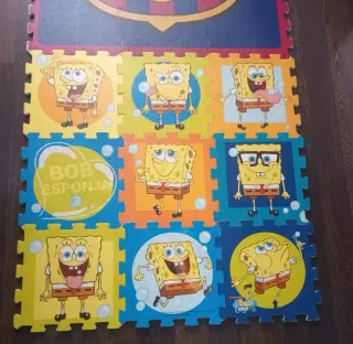 Alfombra Puzzle Goma Eva FC Barcelona Bob Esponja
