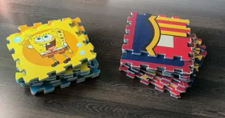 Alfombra Puzzle Goma Eva FC Barcelona Bob Esponja