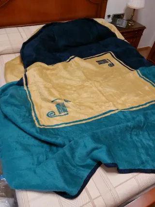 Manta de Invierno Fleece Azul y Verde