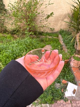 Juego 7 Tazas Café Cristal Rosa