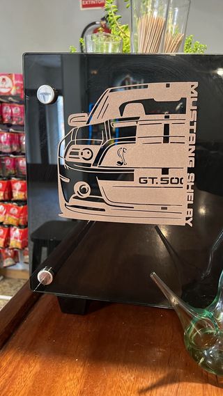 Silueta coche Porsche 3D Negra