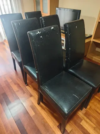 Lote 6 Sillas Polipiel Negras