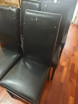 Lote 6 Sillas Polipiel Negras