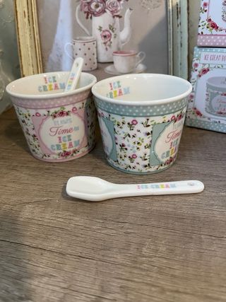 Coppette e cucchiaino gelato Easy Life Shabby Chic