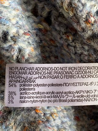 Jersey Zara corto lana multicolor