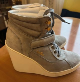 Botines Hogan piel grises y blancos nuevos