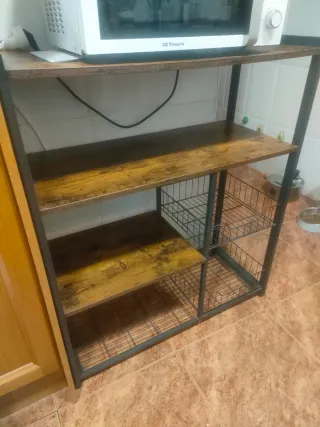 Mueble auxiliar cocina madera y metal