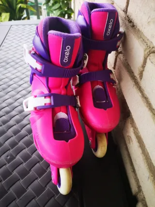 Patines Oxelo Niña Rosa y Morado talla 30/32
