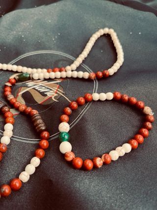 Conjunto Japamala y pulsera piedras naturales.