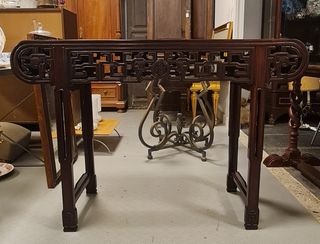 Mesa Palisandro China Tallada Siglo XIX