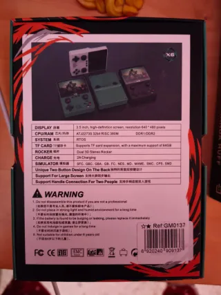 Consola Retro X6 Negra