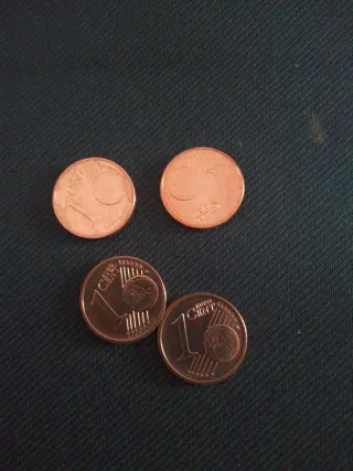 4 Monedas de 1 Céntimo de Euro sin circular