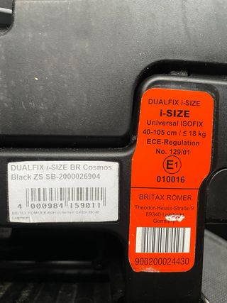 Silla coche Britax Römer Dualfix i-size  Grupo 0-1