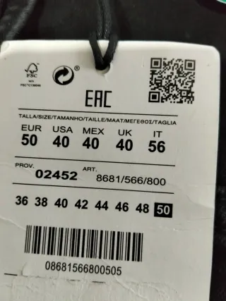 Pantalón vaquero Mango negro Talla 50