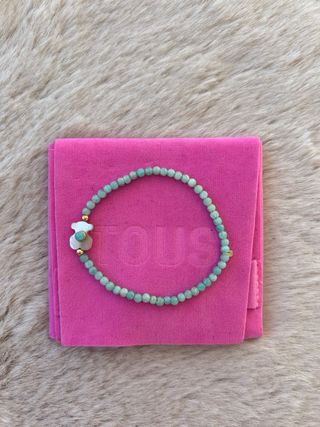 Pulsera Tous Oso Turquesa y Oro